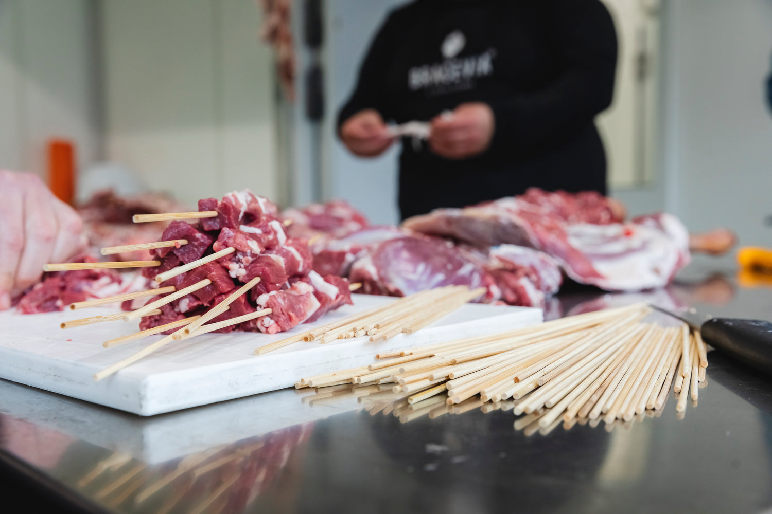 Arrosticini Abruzzesi di Fegato, Cipolla e Peperoncino Fatti a Mano 34-37g