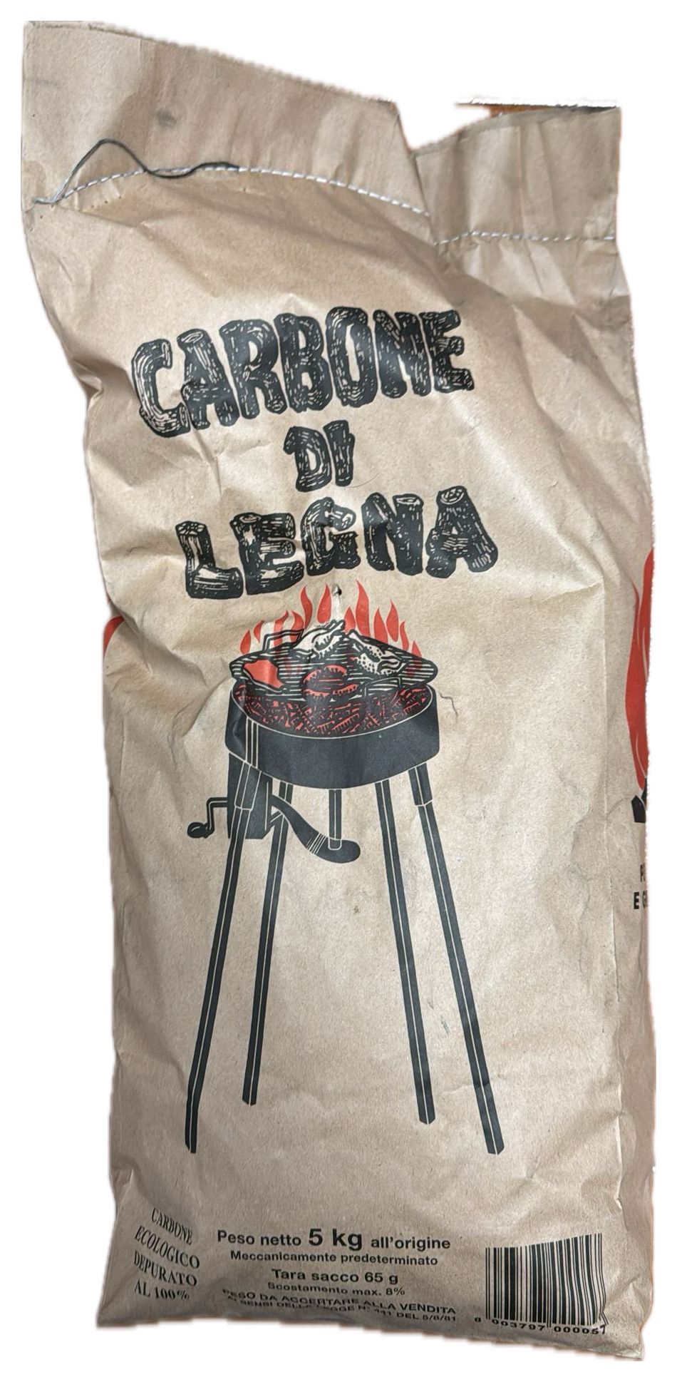 Carbone cannellino di legna - 5Kg